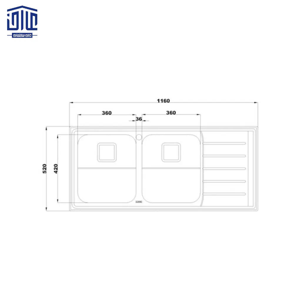 سینک ظرفشویی توکار 735 استیل البرز 2.webp