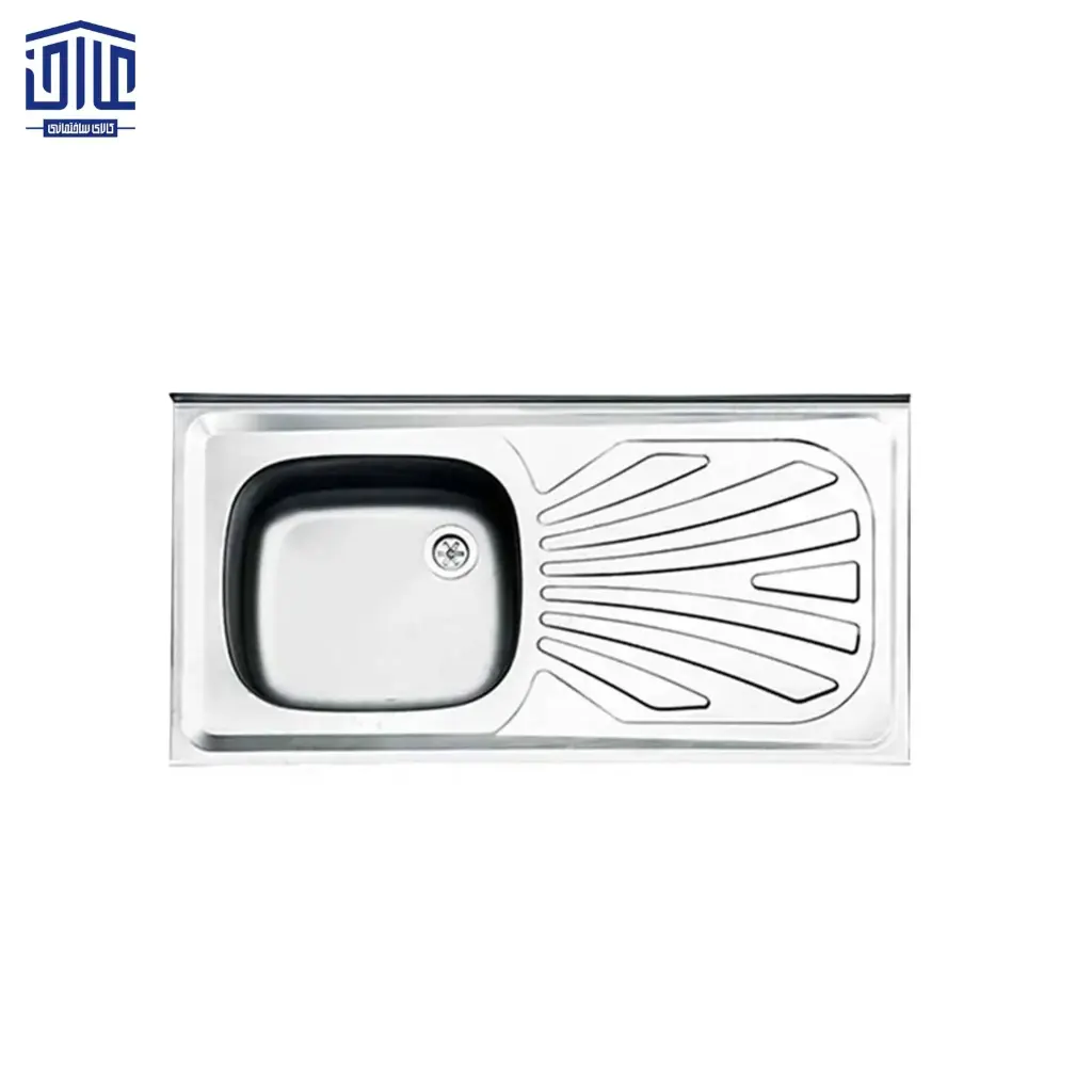 سینک پرسی دو لگن براق ساحل استیل البرز، 0.4×50×120، درجه 2