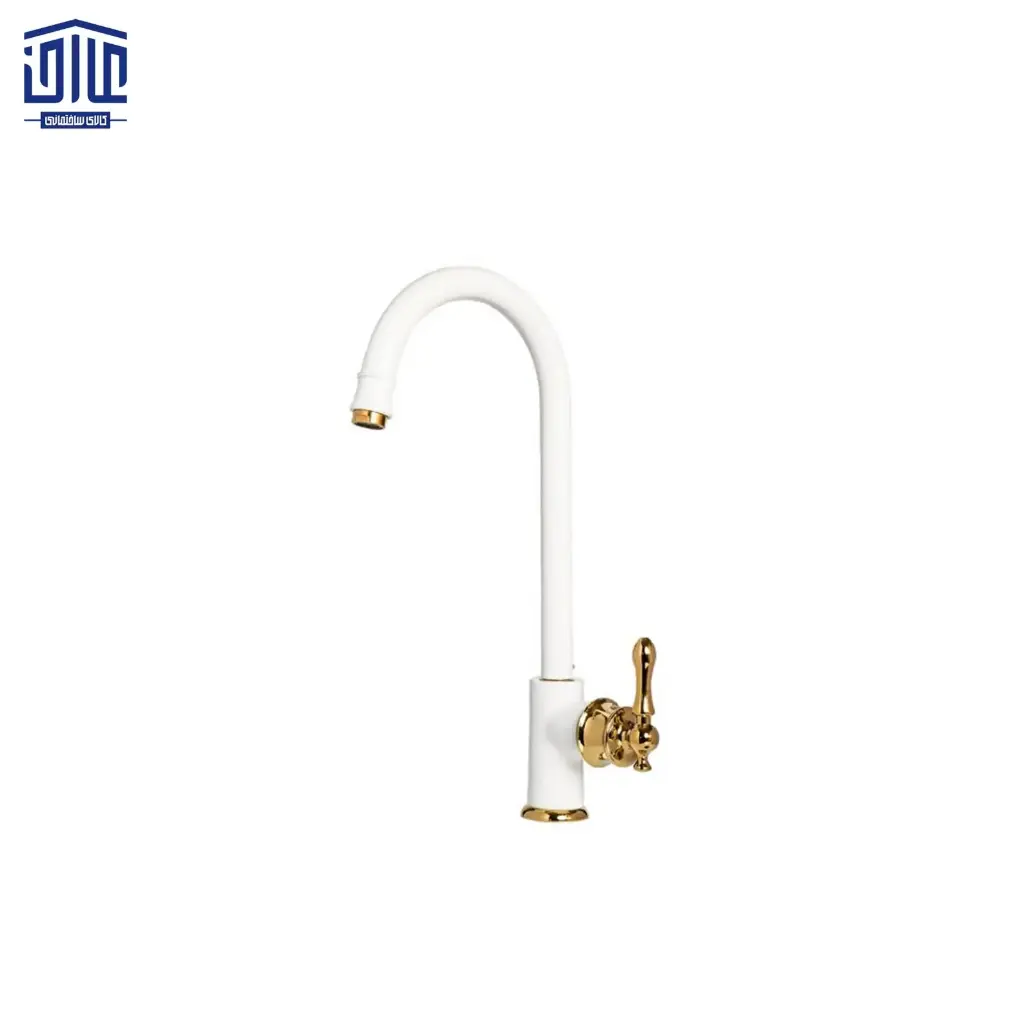 فلورانس سفید طلا شیر روشویی بلند راشین