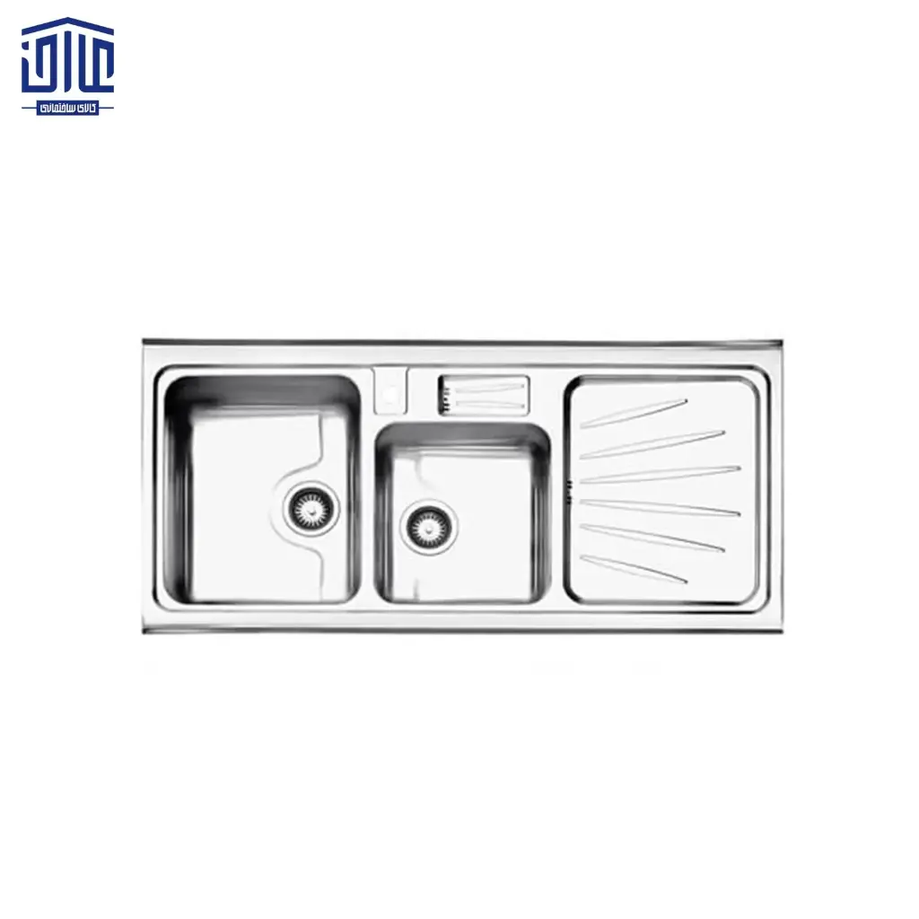 سینک ظرفشویی روکار 814x60 استیل البرز با جا مایع