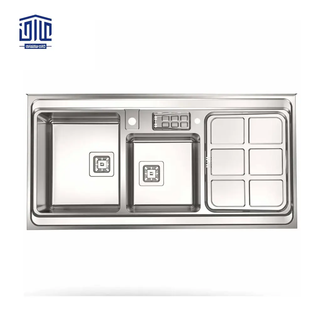 سینک ظرفشویی روکار 60×855 استیل البرز با جا مایع