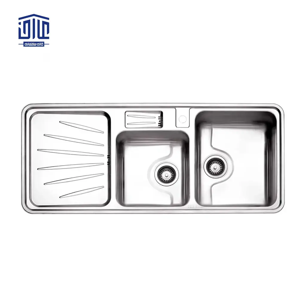 [249007012] سینک ظرفشویی روکار 60×854 استیل البرز با جا مایع (لگن راست)