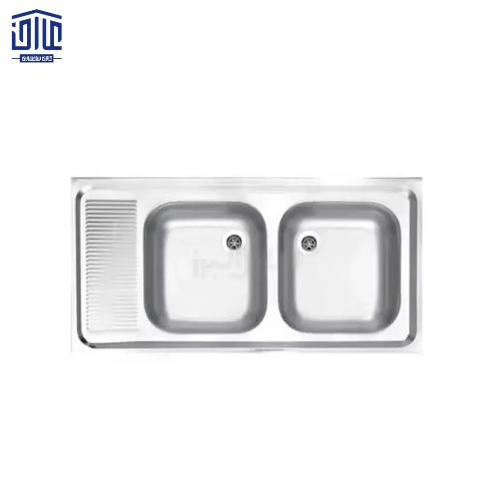 [249014023] سینک دو لگنه براق 100x50.4 البرز ساحل (لگن راست)