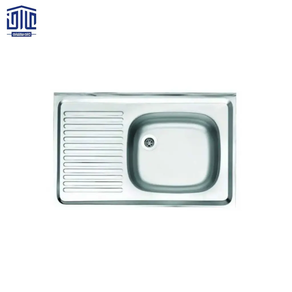 [249014051] سینک پرسی روکار تک لگن استیل البرز 6*50*80 براق (لگن راست)