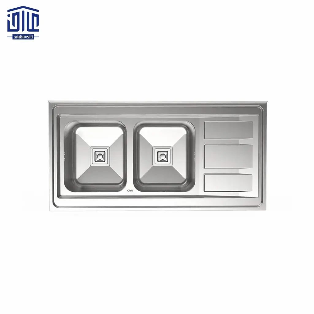 [168009049] سینک دو لگنه کن استیل 9112s (لگن راست)