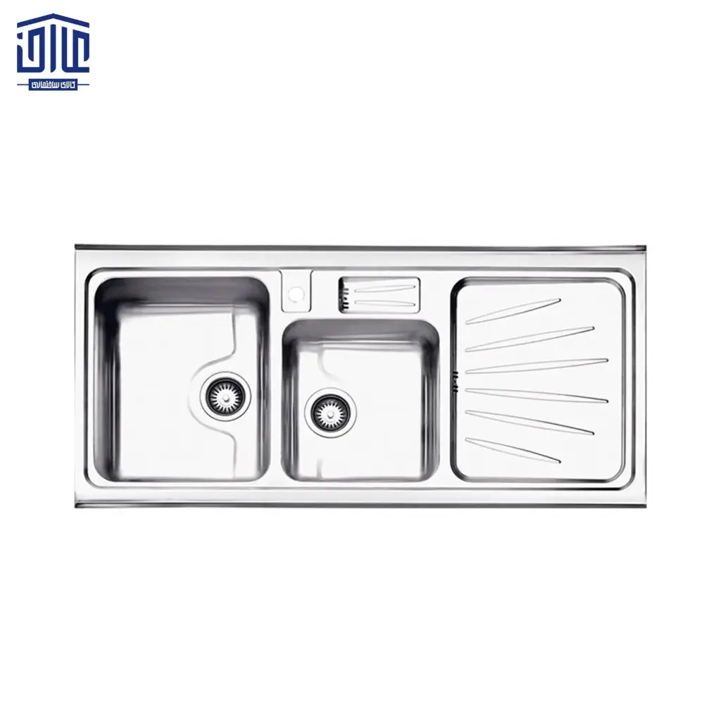 سینک روکار لگن راست فانتزی استیل البرز با جامایع 60*814، درجه 2