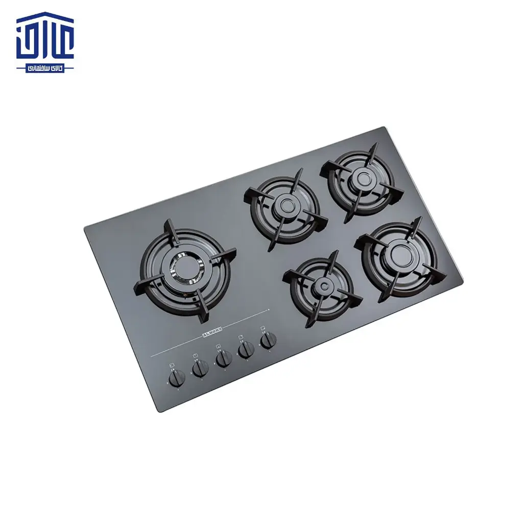 اجاق گاز رومیزی شیشه ای مدل G5967 راست استیل البرز، 5 شعله