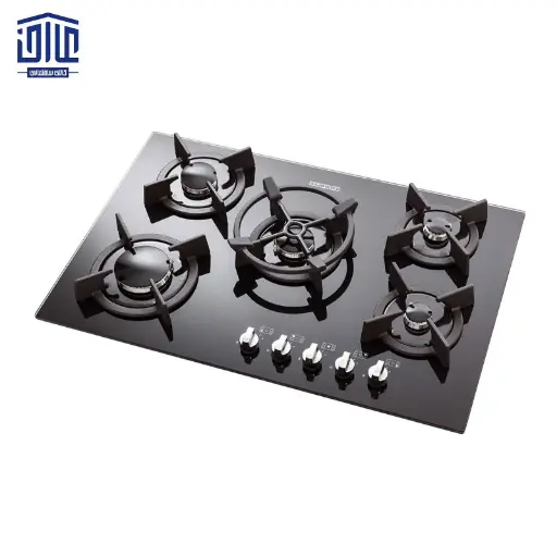 [249023010] اجاق 5 شعله شیشه ای البرز G5703