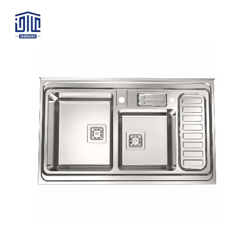 سینک ظرفشویی روکار 60×852 استیل البرز با جا مایع