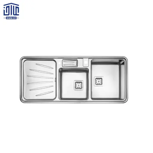 سینک ظرفشویی روکار استیل البرز 60×854 با جا مایع  درجه 2