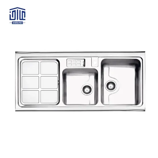 سینک ظرفشویی روکار 815x60 استیل البرز با جا مایع