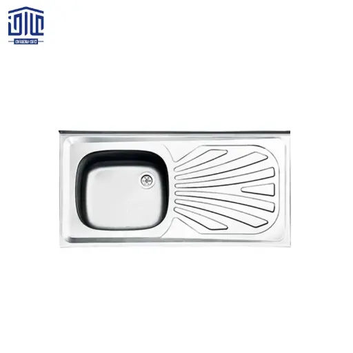 [249014031] سینک پرسی تک لگن استیل البرز 4*50*100 چهار لب خم براق درجه 2