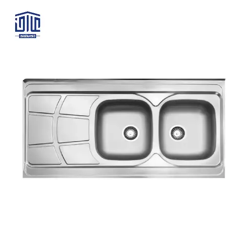 سینک ظرفشویی روکارنیمه فانتزی مدل 224x60 البرز، براق