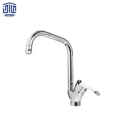 [178001004] روما کروم شیر ظرفشویی علم دو خم راشین