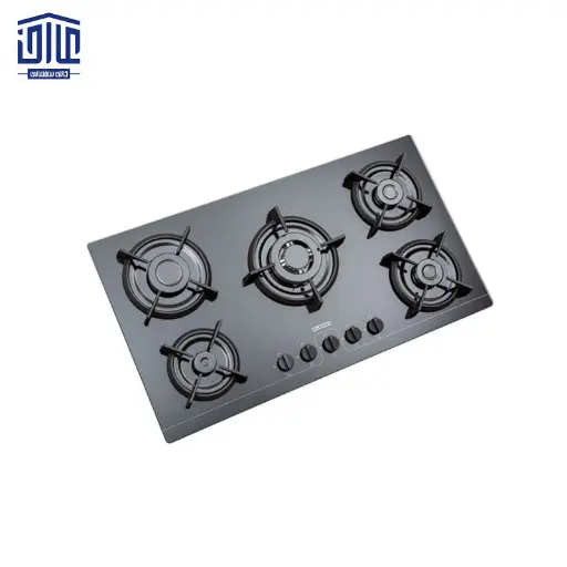 [249001032] اجاق گاز رومیزی شیشه ای مدل 5964 استیل البرز، 5 شعله